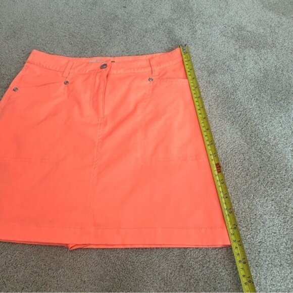 XDS by Daily Sports neon fluorescent orange golf tennis skort skirt Sz 4 NWOT - Picture 8 of 11